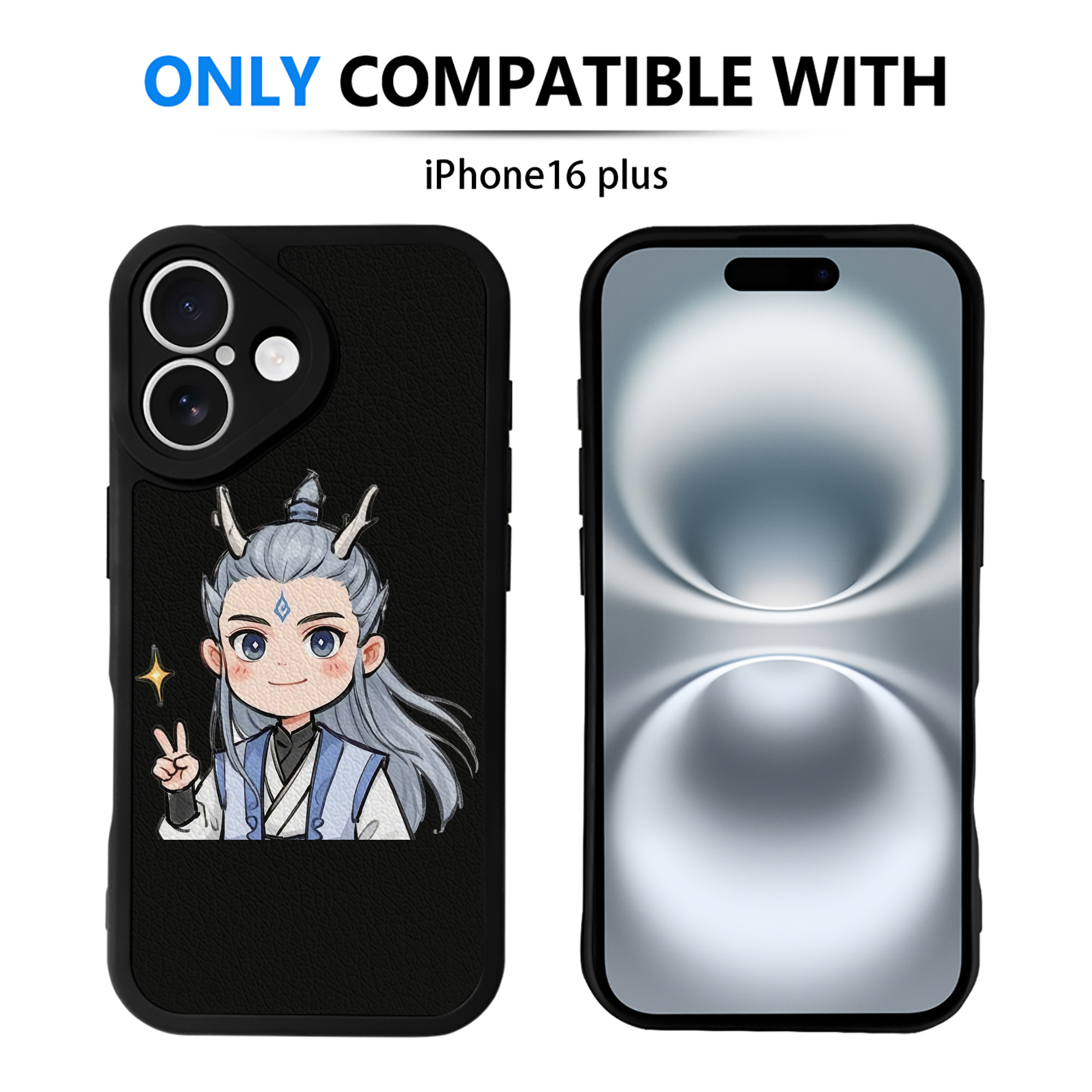 （画像用） Ne Zha 2 ナタ 魔童の大暴れ 【iPhone 16シリーズ対応】シリコンスマホケース（レザー調） 材質：シリコン